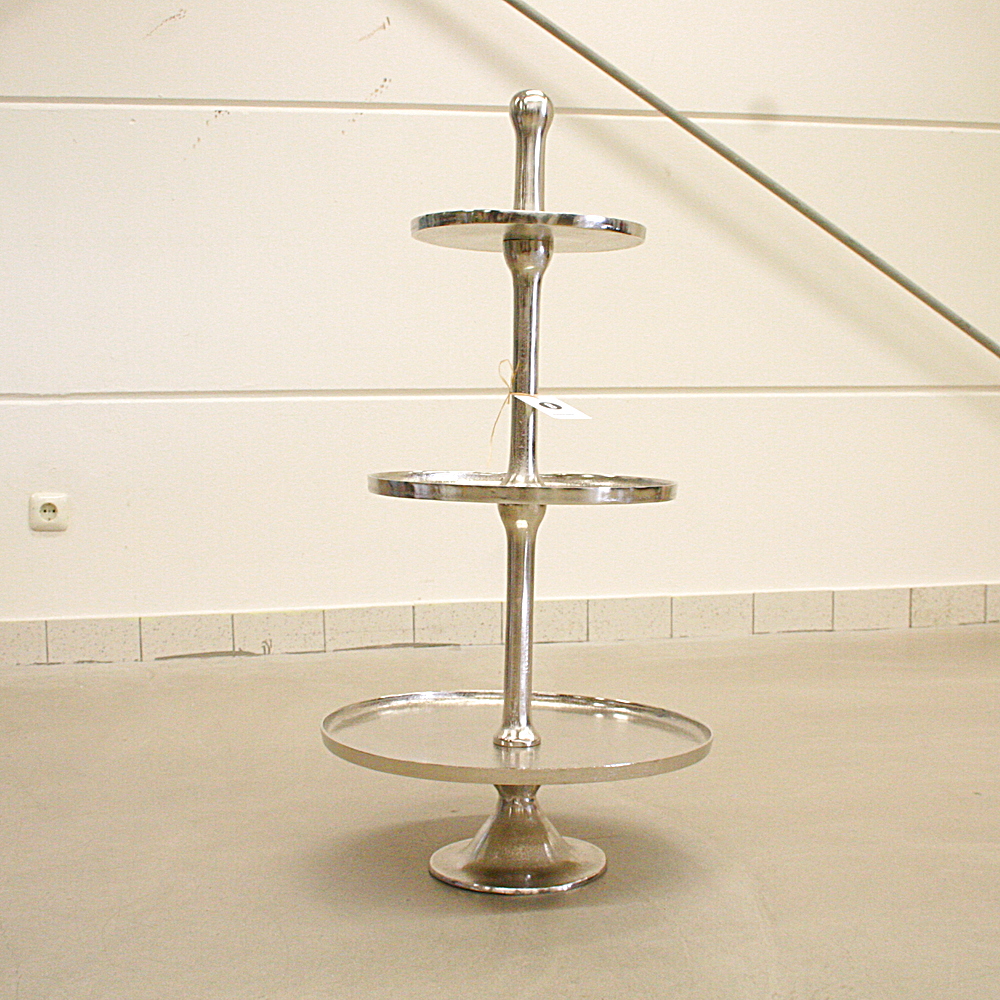 Deko-Etagere Nobel Aluminium bis Ø ca. 48cm silber