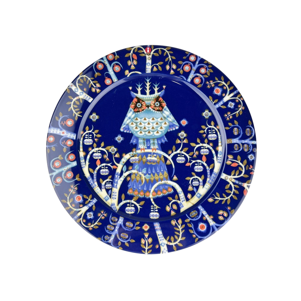 4x Taika Speiseteller Blau Eule Vitro-Porzellan Ø 27 x 2cm