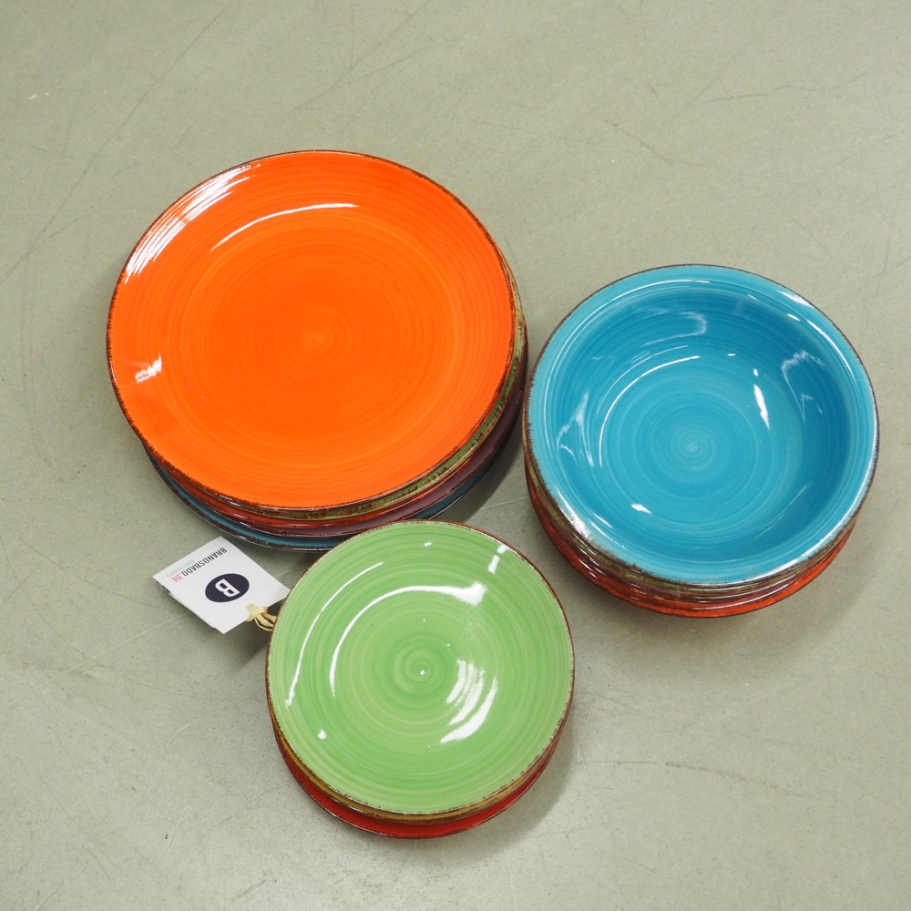 Buntes Geschirr-Set Baita 6 Personen (18-tlg.) Dolimite