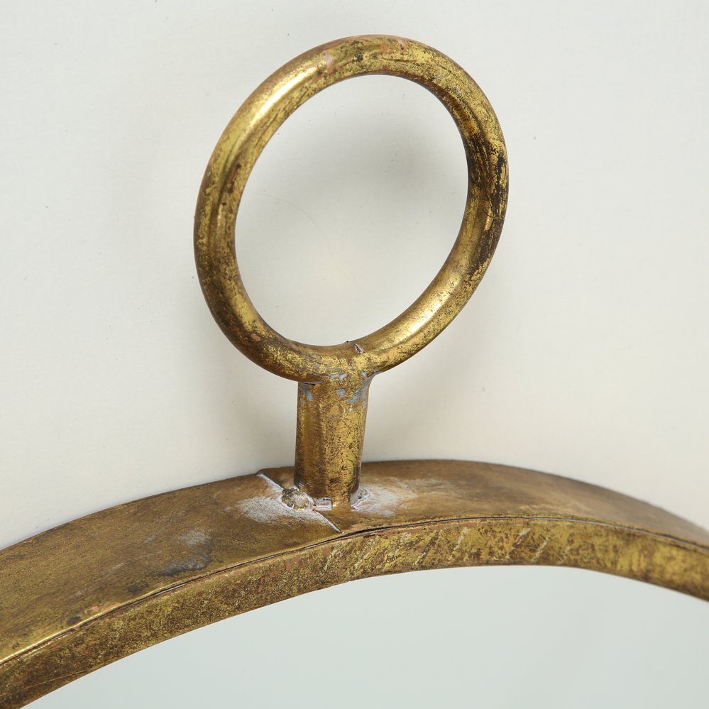 Massiver Wandspiegel Prado rund Eisen goldfarben Ø 40cm