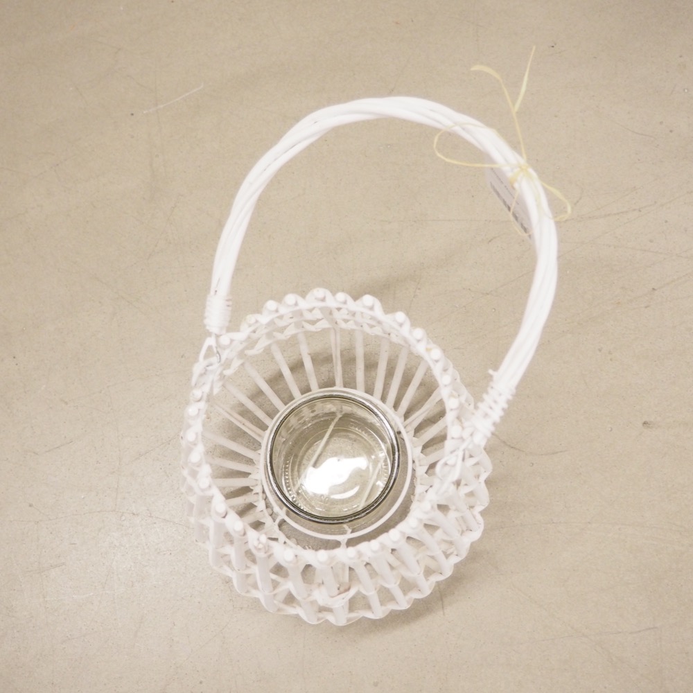Bambus Laterne Balu weiß Deko-Objekt Glas Ø 30 x H 33 cm