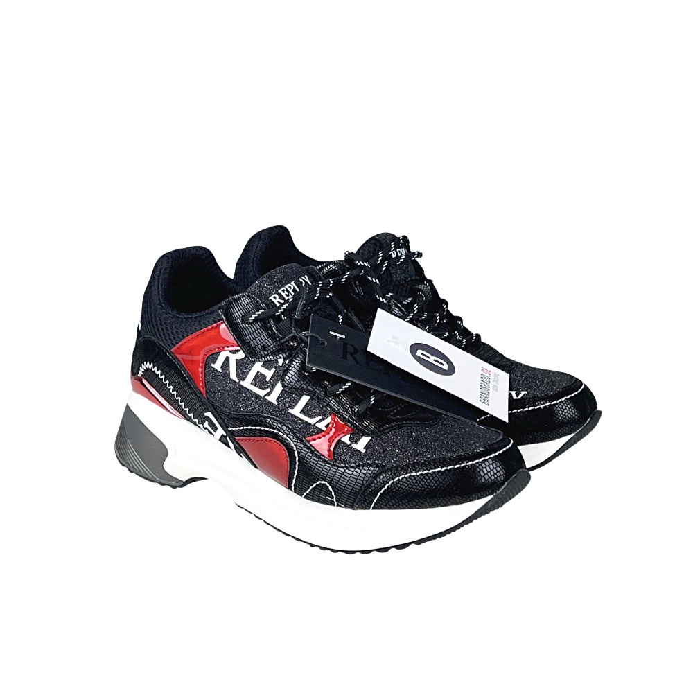 Sneaker Schwarz Rot Weiß Gr. 37