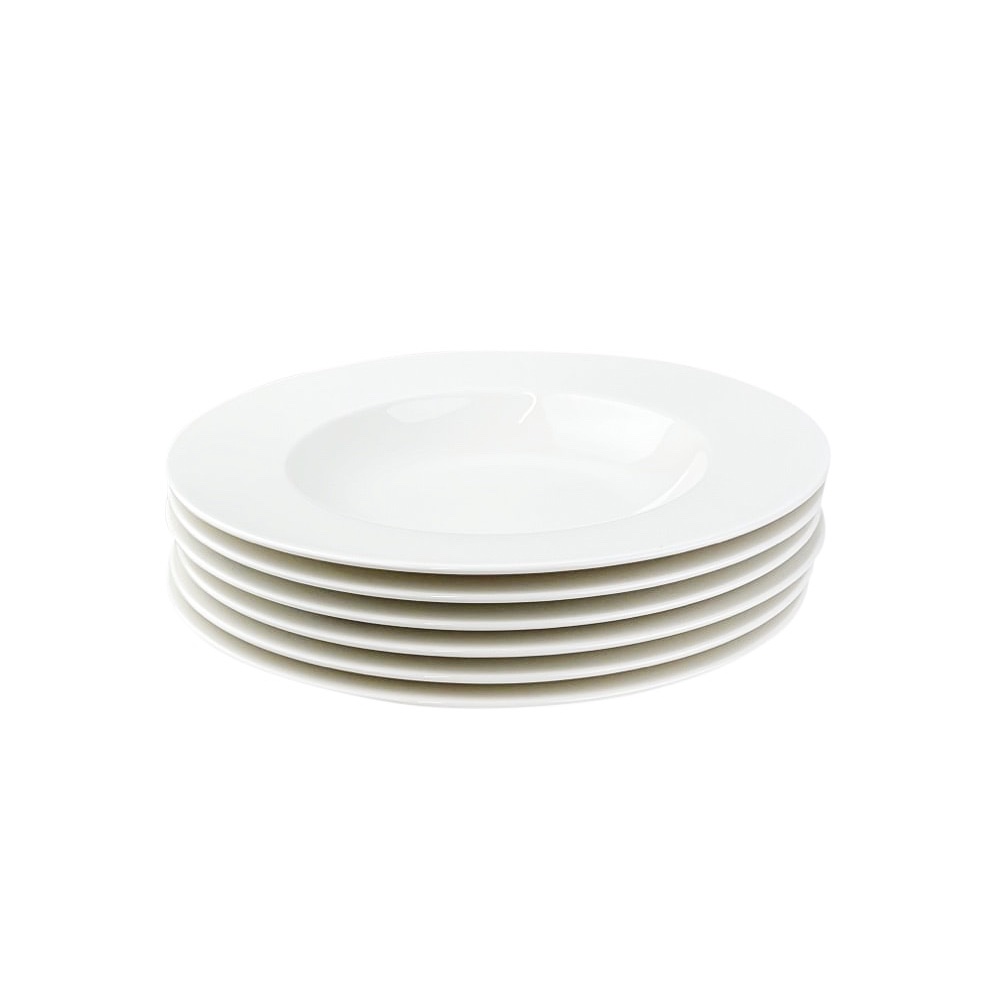6 Suppenteller Basic White Premium-Porzellan Ø 24 cm H 4 cm