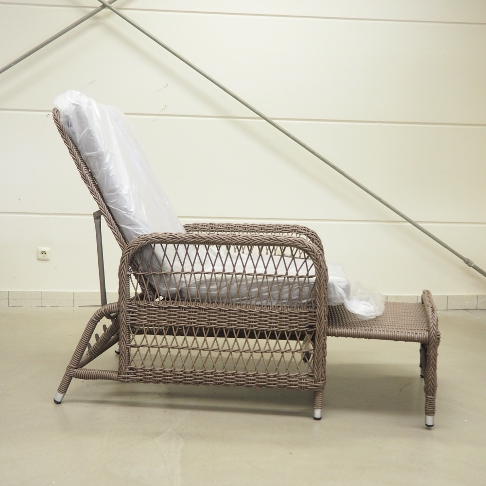 Outdoor Sessel Regia Natur-Look Fußstütze ausziehbar 190cm
