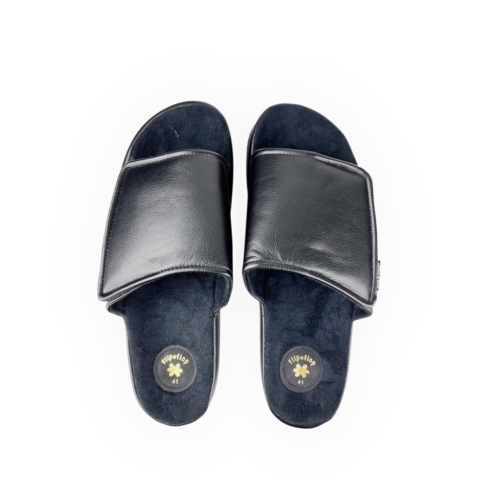 Pantoletten Slide Velcro Gr. 41 Schwarz