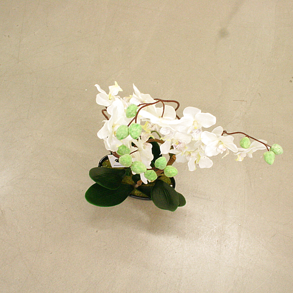 Kunstpflanze Orchideentopf Keramiktopf modern H 60 cm
