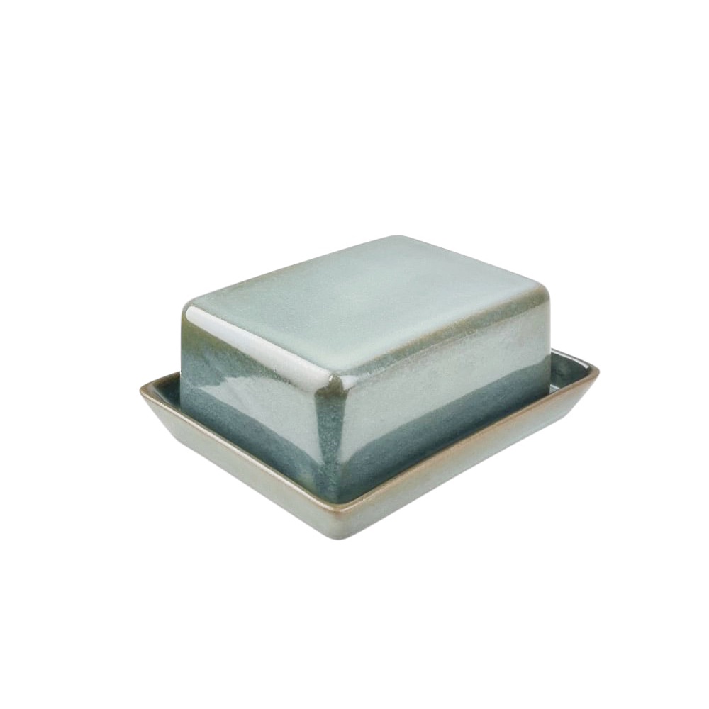 Butterdose Saisons Steingut B 17 cm H 7 cm Grün