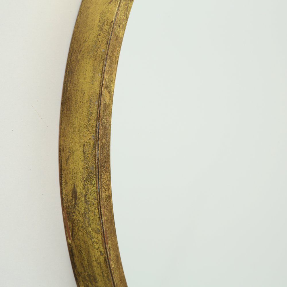 Massiver Wandspiegel Prado rund Eisen goldfarben Ø 40cm