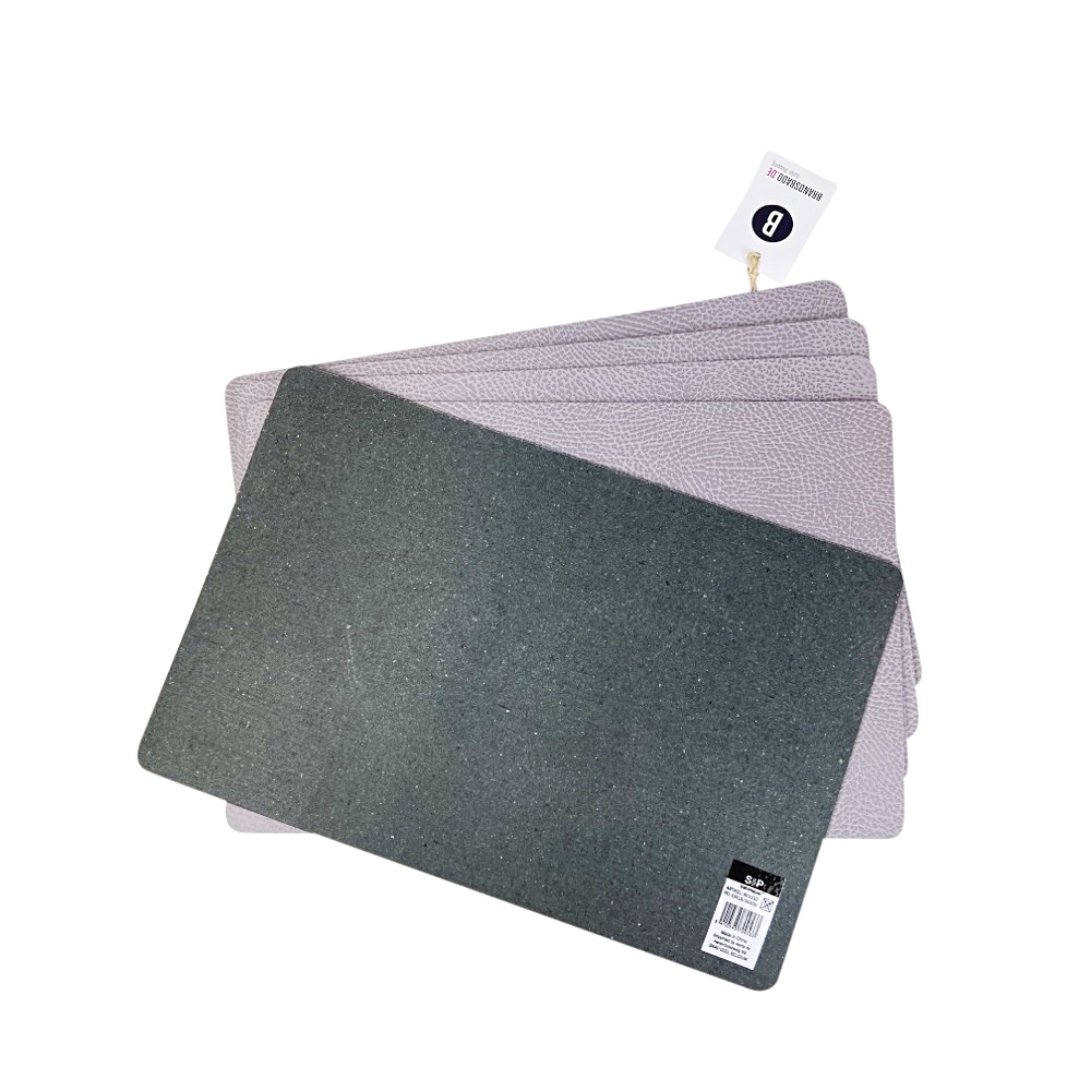6 x Platzsets Table Top Deko Clean Unterlage Grau Taupe