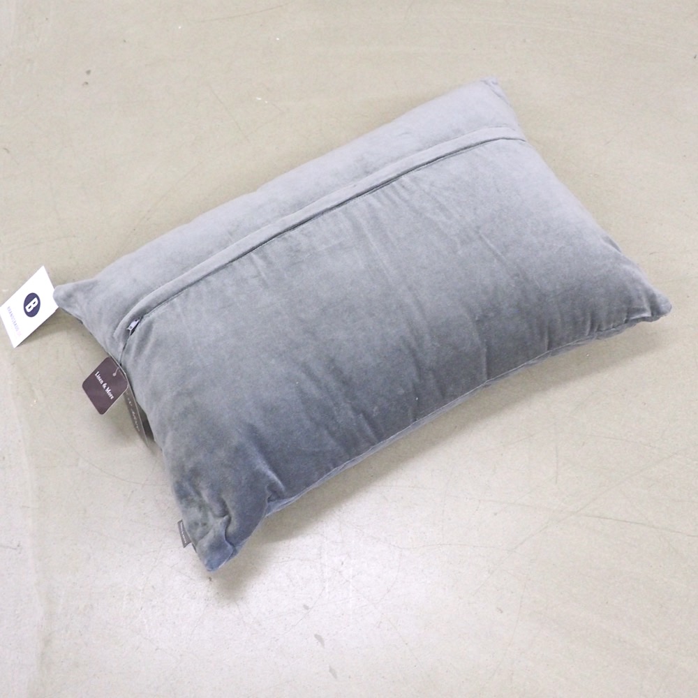 Kissen Victory mit Inlett Grau 40 x 60 cm Baumwollsamt
