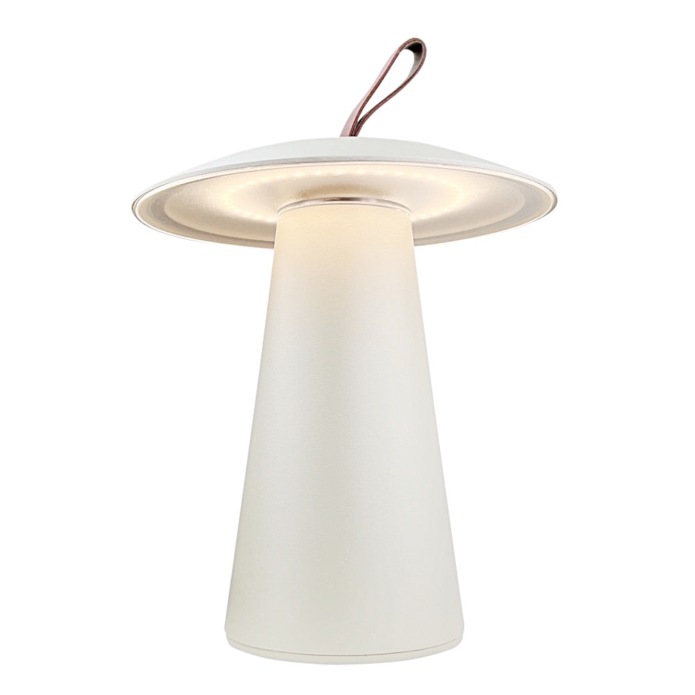 Mobile dimmbare Außentischlampe Ara To-Go Taupe