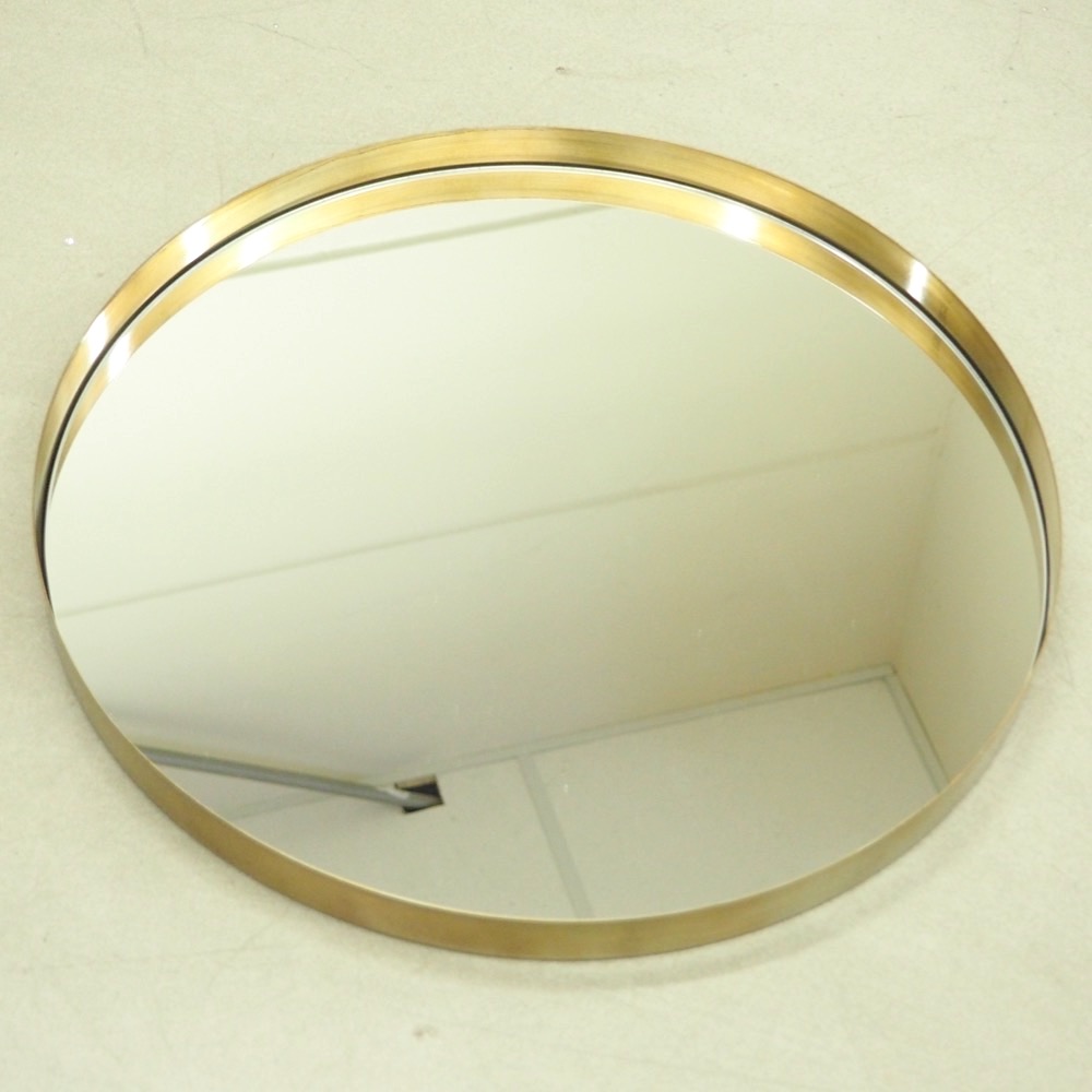 Runder Wandspiegel Metall Goldrahmen Ø 43 cm