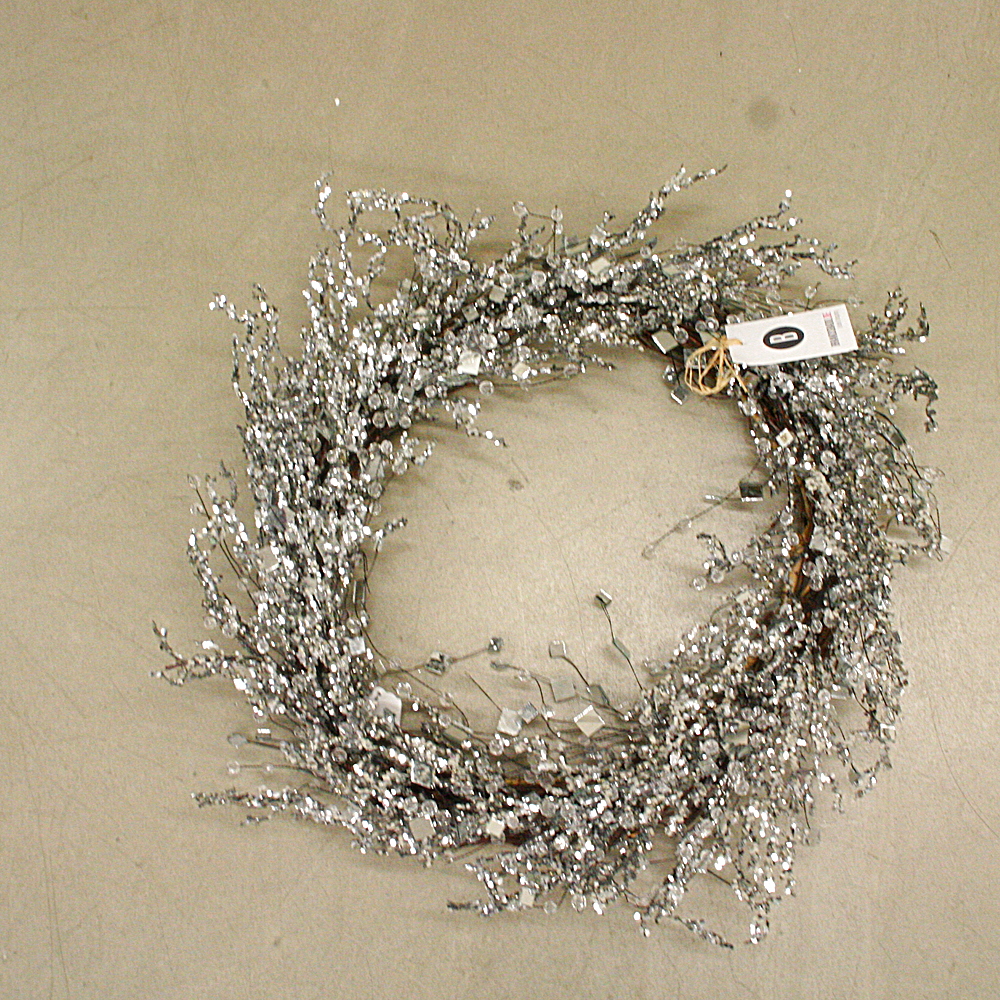 Dekokranz Snowglitter Rattan Perlen Glaskristalle Ø ca. 50cm