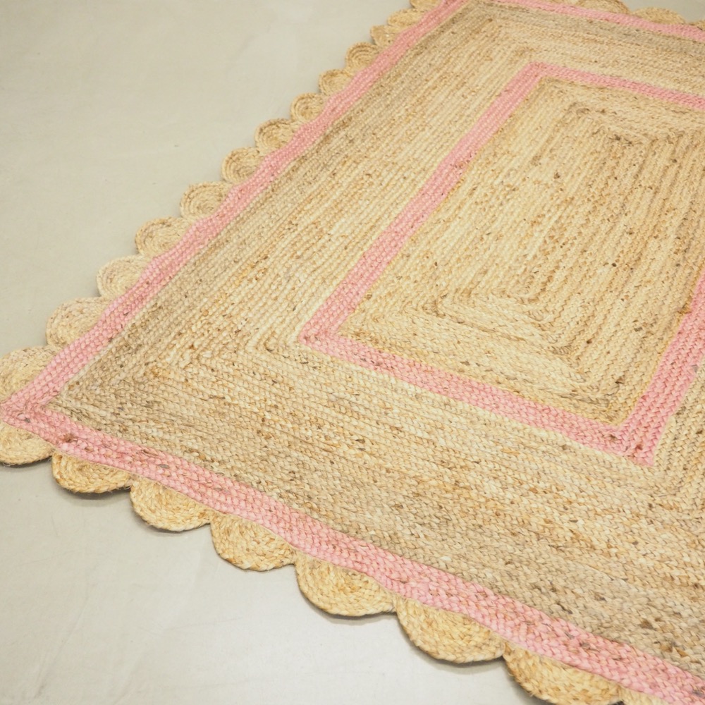 Juteteppich rosa/natur ca. L90 cm B160cm