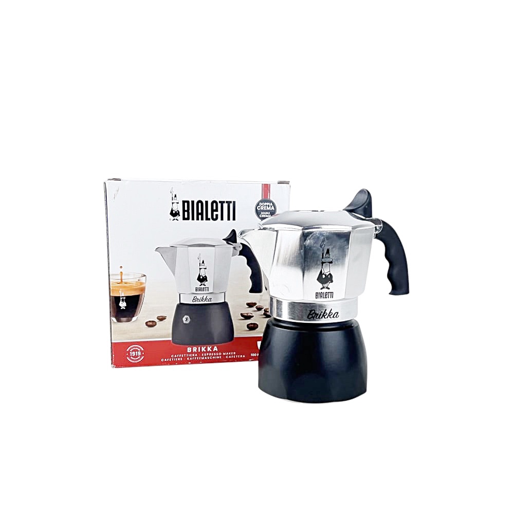 Espressokocher Brikka Für 2 Tassen Schwarz Silber