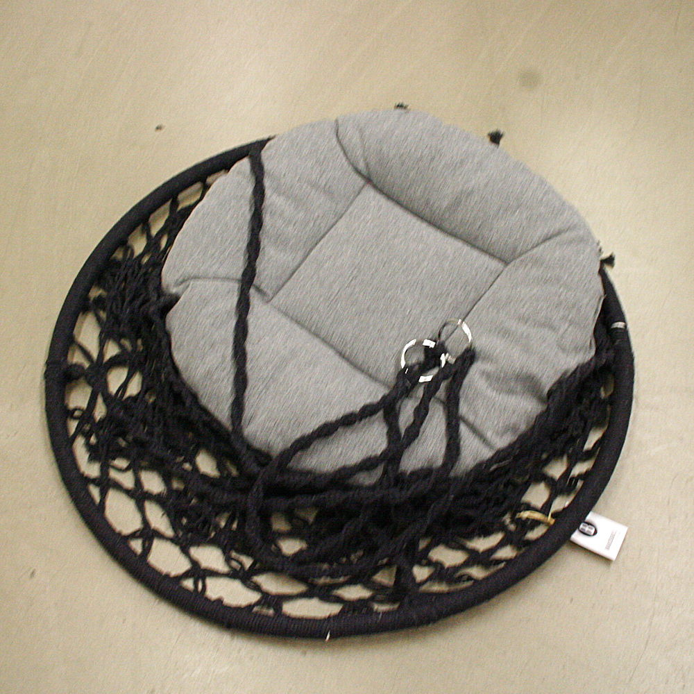 Hängesessel Nizza + Kissen outdoorgeeignet Sitzfläche ca. Ø55cm grau