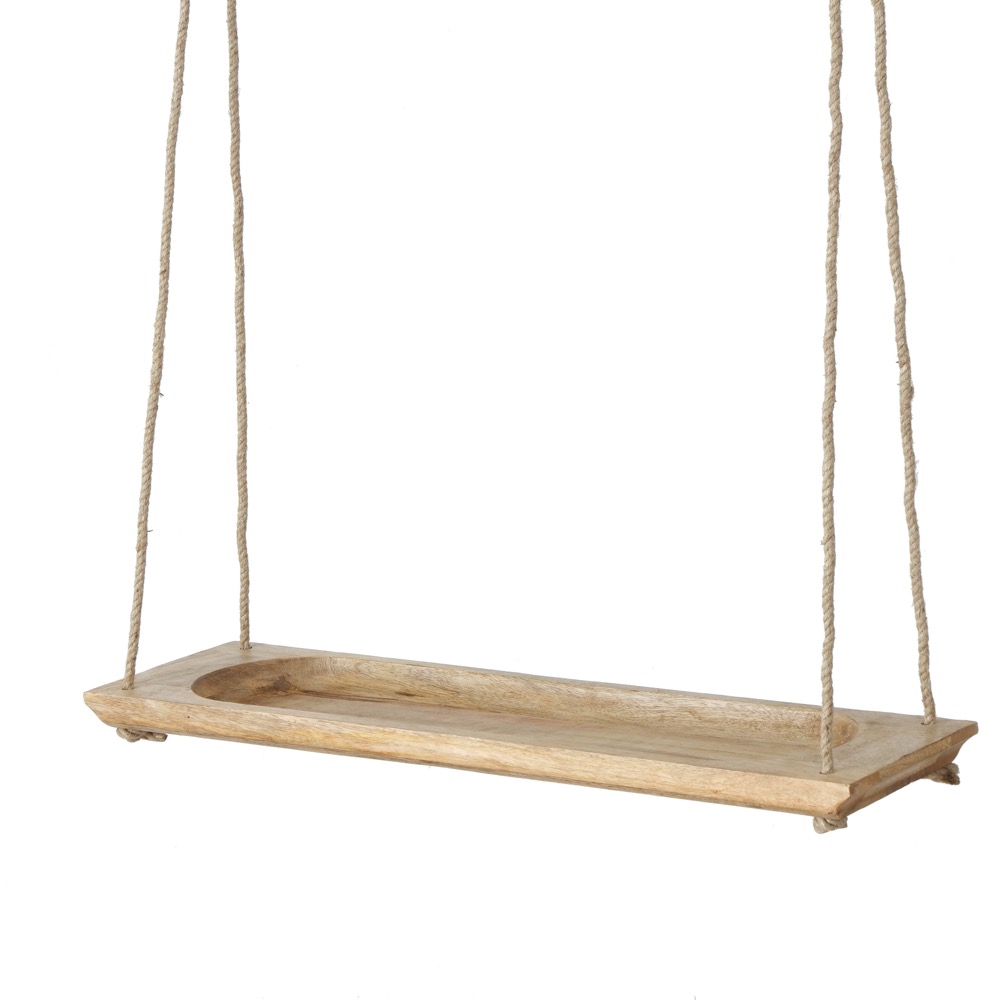 Deckenregal Verana H 87cm B 24cm Mango-Holz Jute