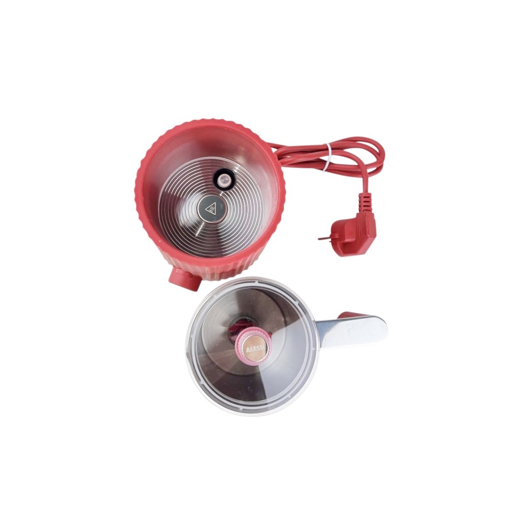 Milchaufschäumer Plissé rot Edelstahl 18/10 B 17 x H 23 cm 350 ml