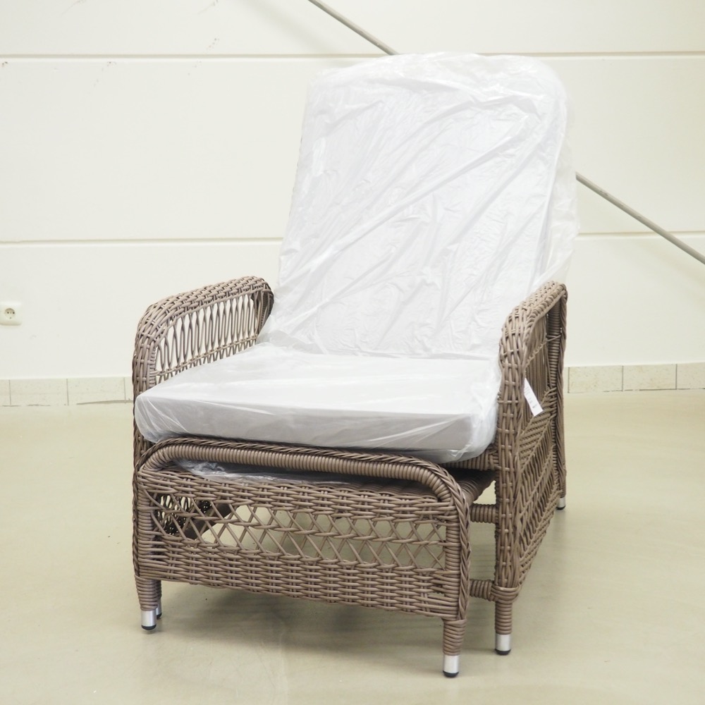 Outdoor Sessel Regia Natur-Look Fußstütze ausziehbar 190cm