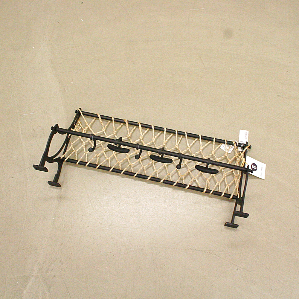 Garderobe schwarz Metall/Jute B ca. 65 cm