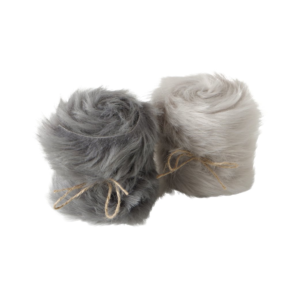 Tischläufer Fluffy L ca. 100 cm grau Kunstfell