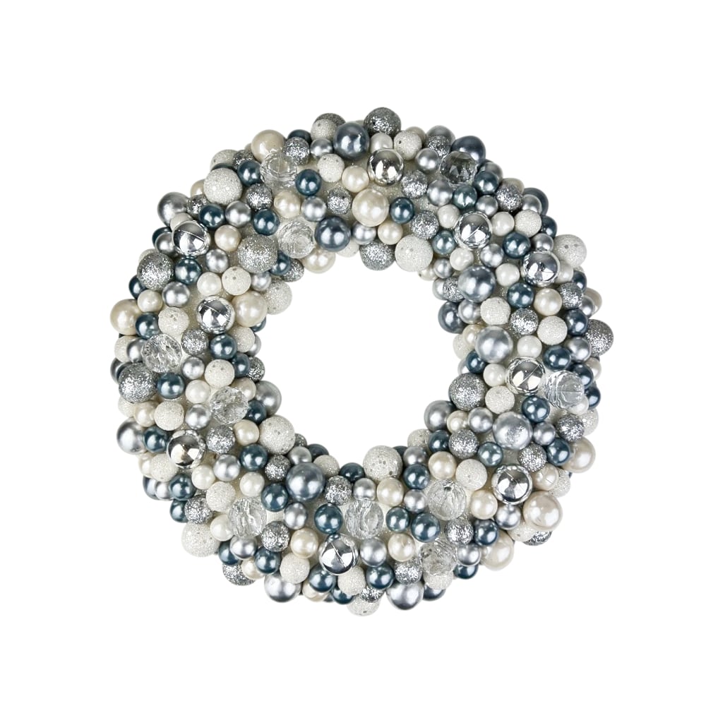 Deko-Kranz Festivity, Ø 33 cm, H 7 cm Silber / weiss