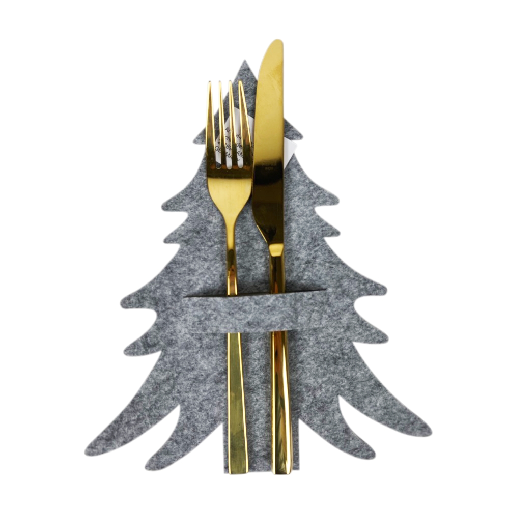 Besteckhalter-Set 4-tlg. X-Mas-Tanne ca. L23 cm Grau