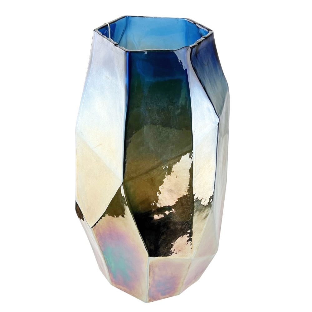 Design Vase Luster irisirend H 41 cm Ø 26  Glas