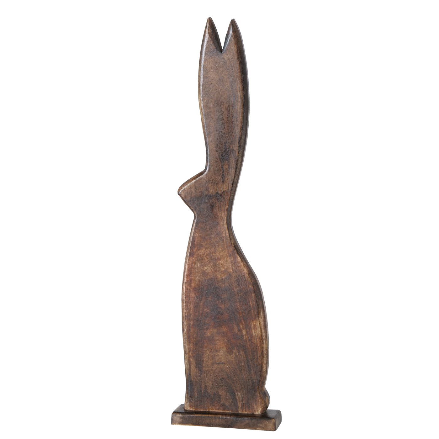 1x Figur Adelina Hase H ca. 76 cm Mango Dunkelbraun Ostern