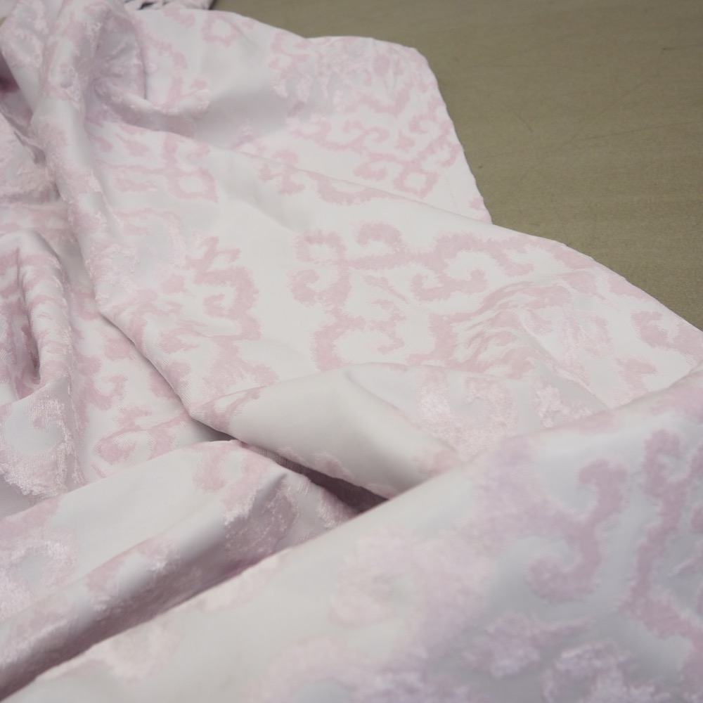 Samt-Vorhänge Simone 2 Stück 250 x 275 cm weiß rosa
