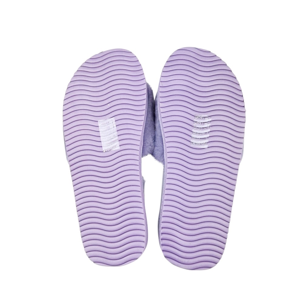 Fleece-Pantoletten Slide Fur 2 Gr. 42 Lila