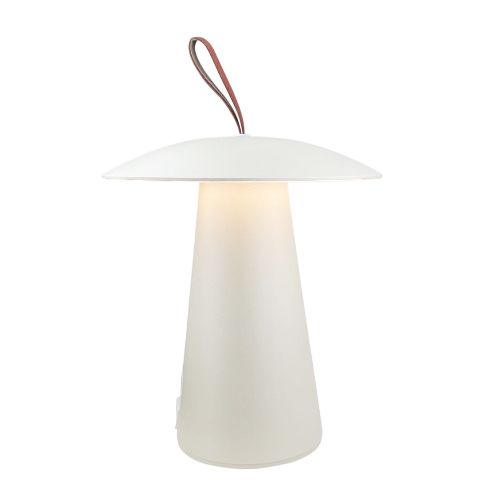 Mobile dimmbare Außentischlampe Ara To-Go Taupe