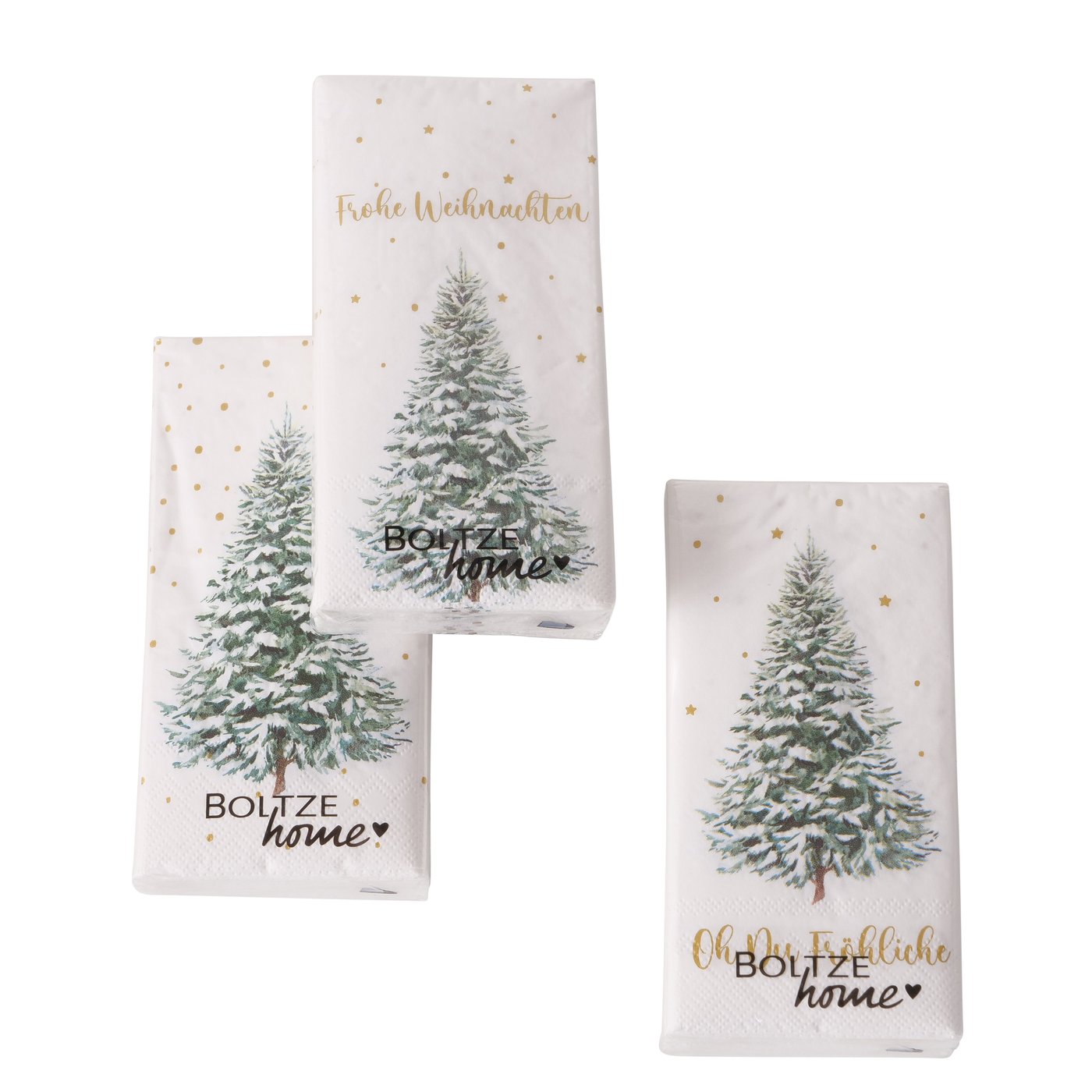 BOLTZE Bistroservietten Eleganza 16 tlg. 3er sortiert Weihnachten Deko