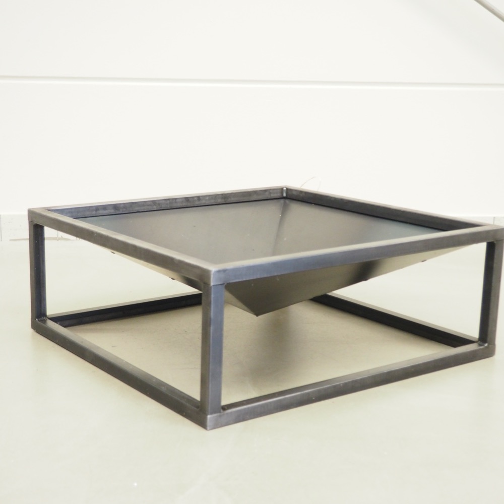 Feuerschale Square modern schwarz Metall Feuerstelle Quadrat