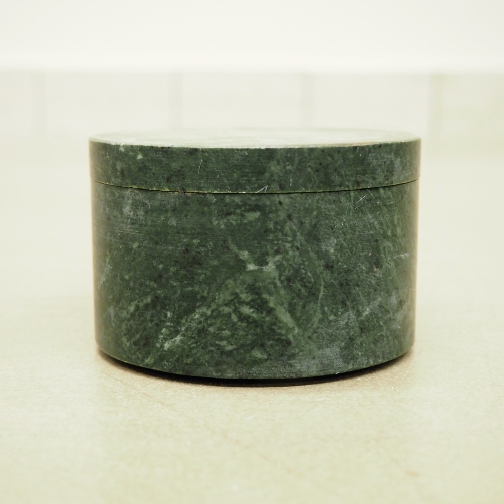 Deko-Dose Marmor Grün 10x6cm rund Deckel Steindose Aufbewahrung