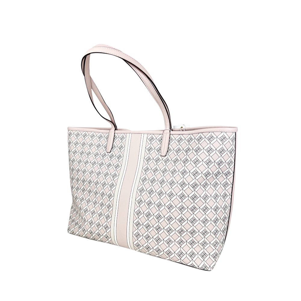 Leder-Handtasche Geo Canvas Rosa