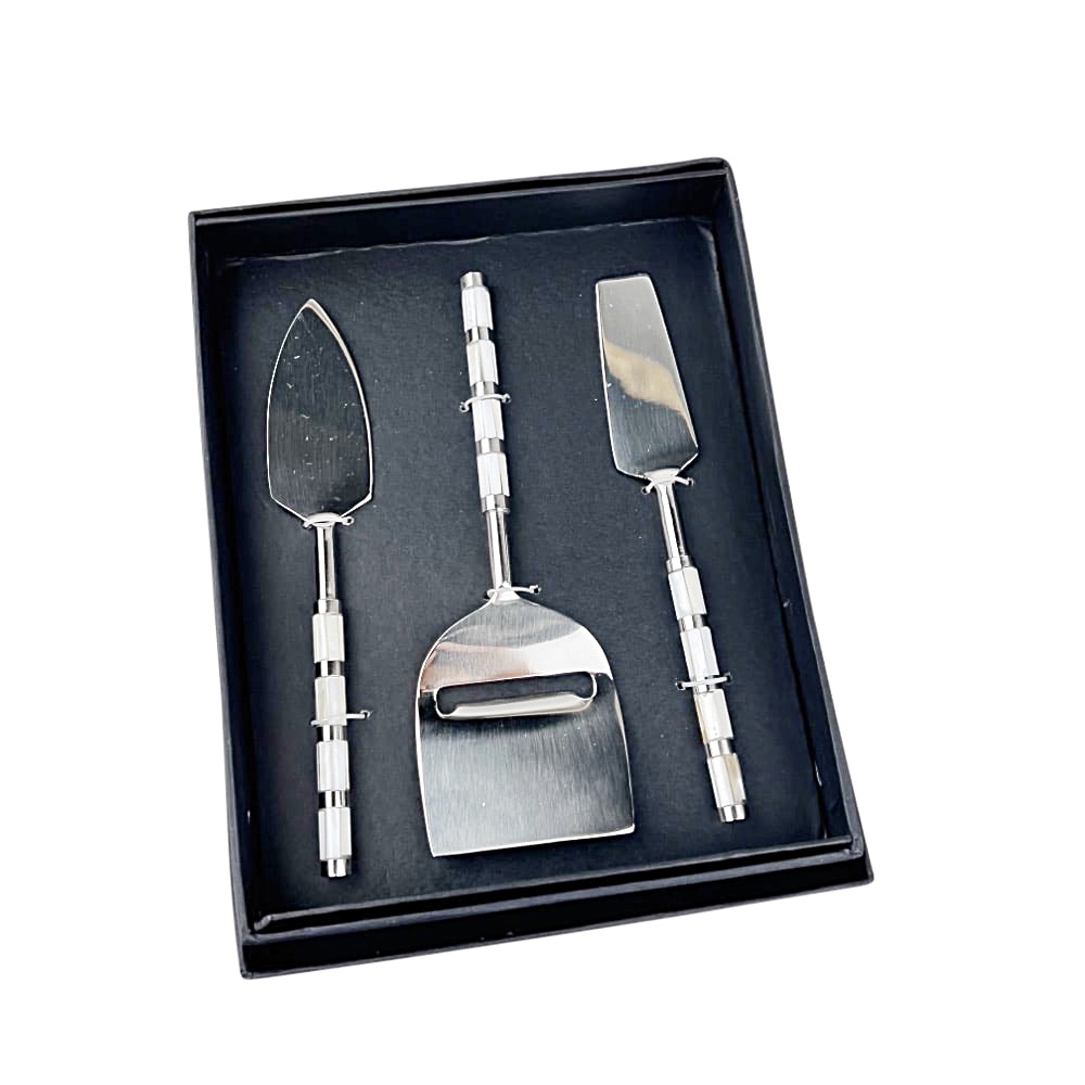 Käsemesser-Set Nacree 3-tlg. Edelstahl Silber L 18 cm
