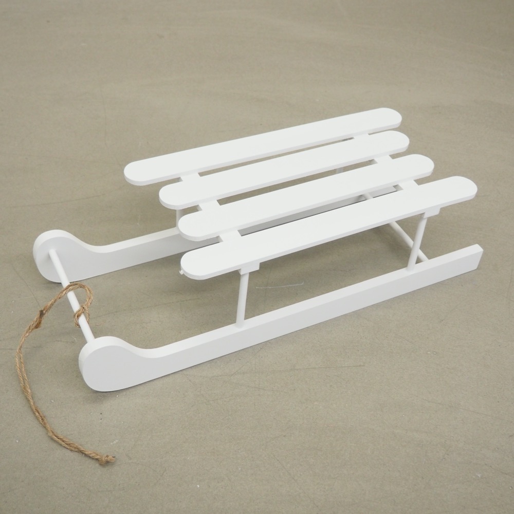 Deko-Objekt Schlitten Gingar weiß Weihnachten L50/B19/H14cm