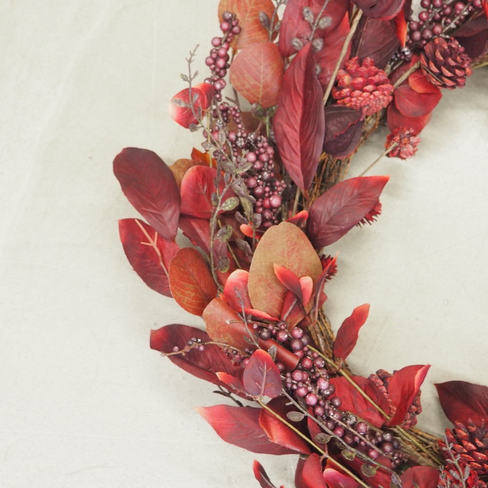 Deko Kranz Red Berry Gingar ca. H12 cm Ø60 cm Beeren