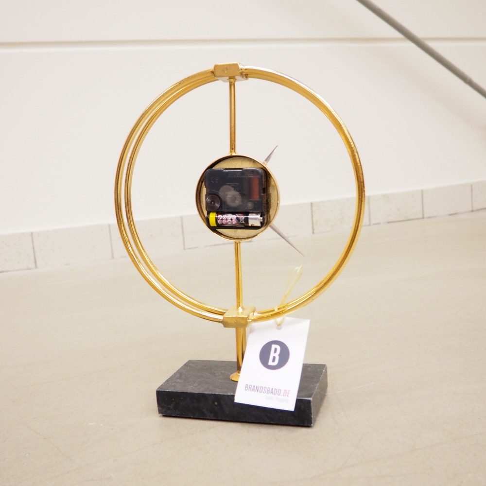 Tisch-Uhr Ashley Eisen Marmor 25x32x8 cm goldfarben
