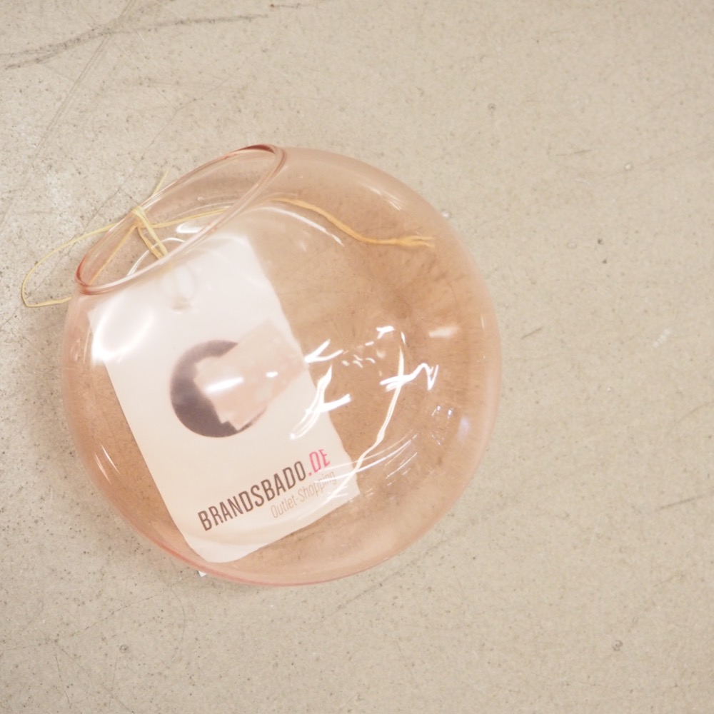 Deko-Vase Mural transparent pfirsich-farben Glas  Ø 12 cm H 10 cm