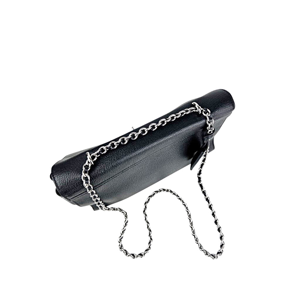 Leder-Umhängetasche Medium Lily Glossy Goat Black