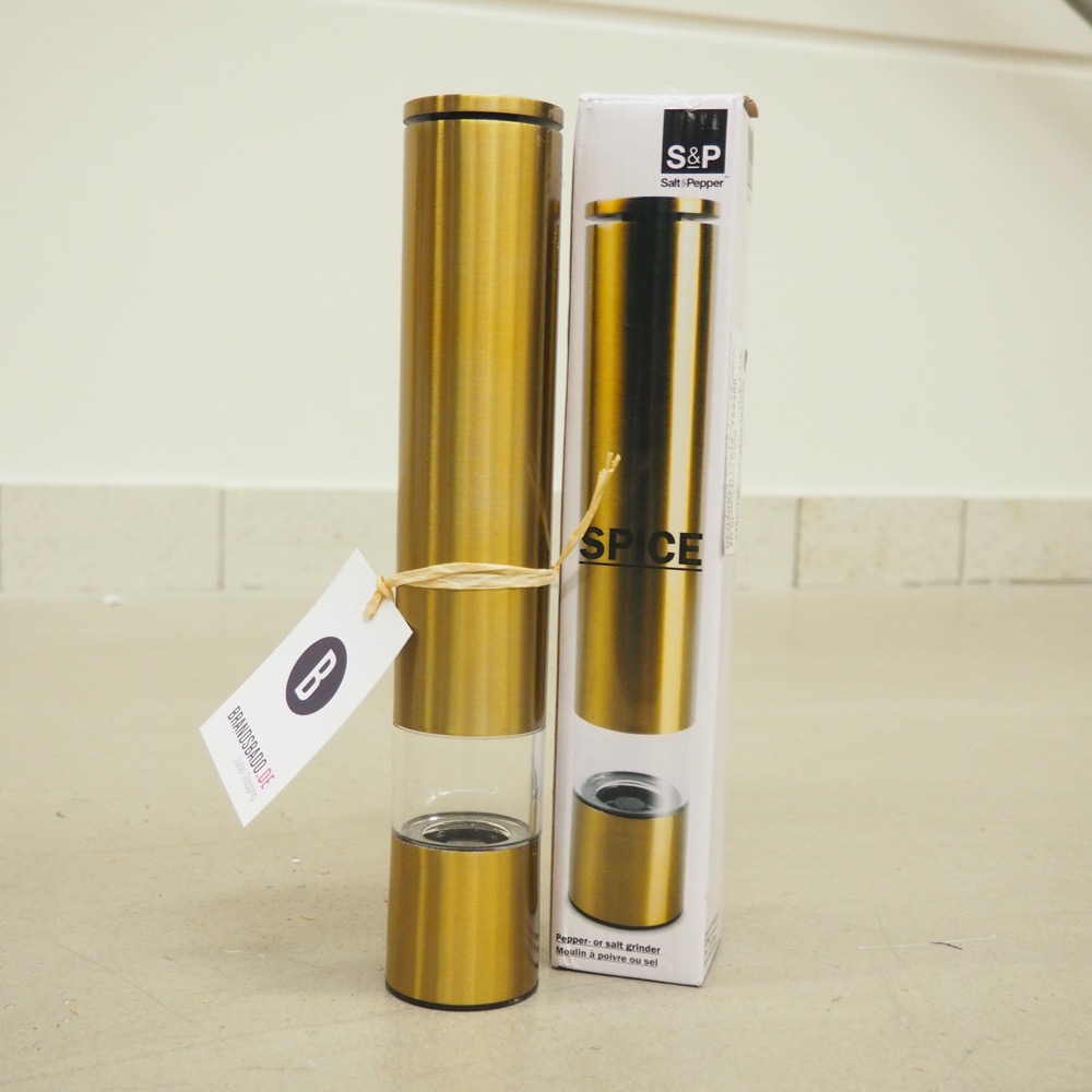 Gewürzmühle Sheda Goldfarben Höhe ca. 29cm Keramikmahlwerk