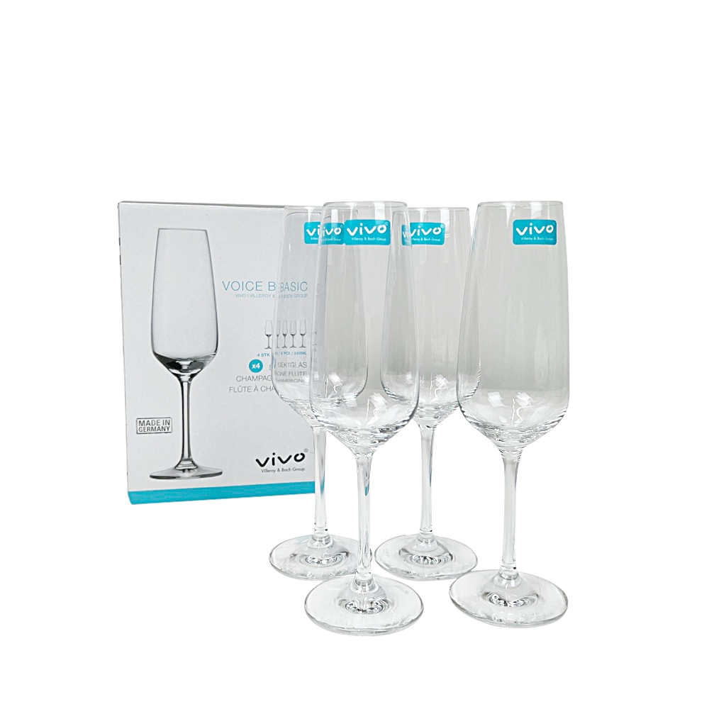 4 Kristall-Champagnergläser Vivo Basic