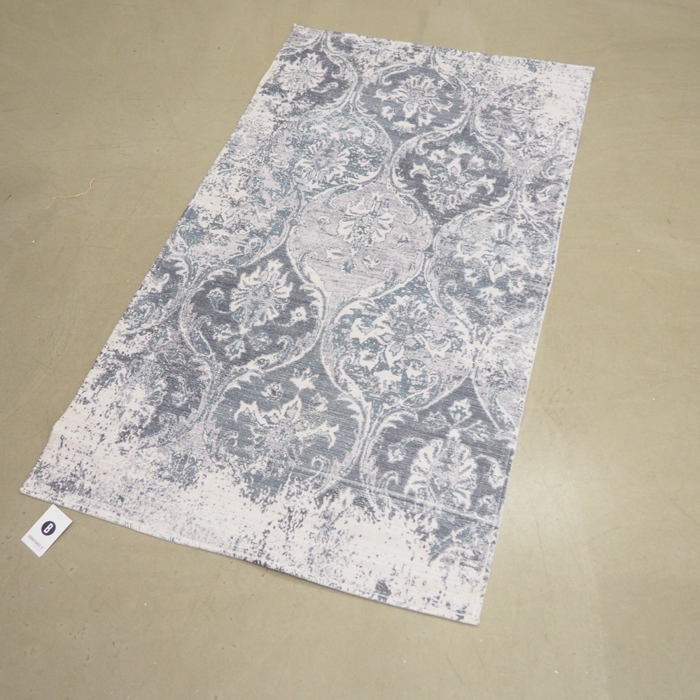 Teppich Ornament ca. 90 x 160 cm weiß grau