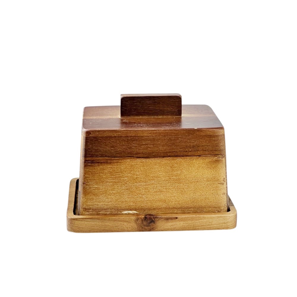 Butterdose Basil Akazienholz Braun