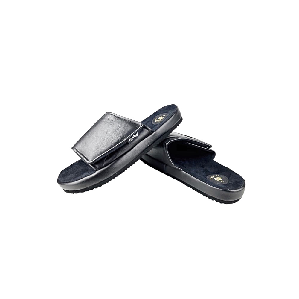 Pantoletten Slide Velcro Gr. 41 Schwarz