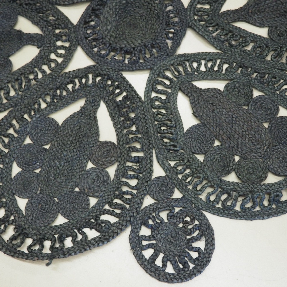 Juteteppich schwarz ø 160 cm