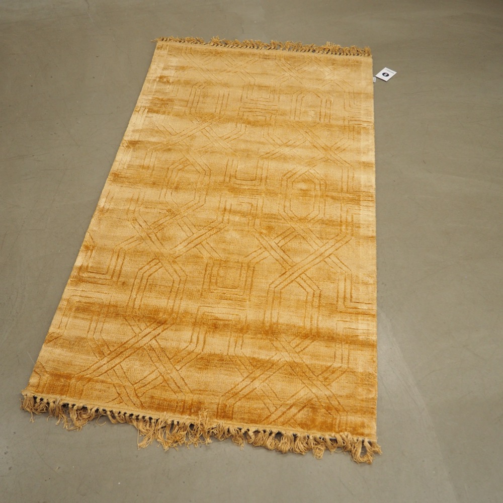 Teppich Ornamentprint ca. 90 x 160 cm Viscose Baumwolle