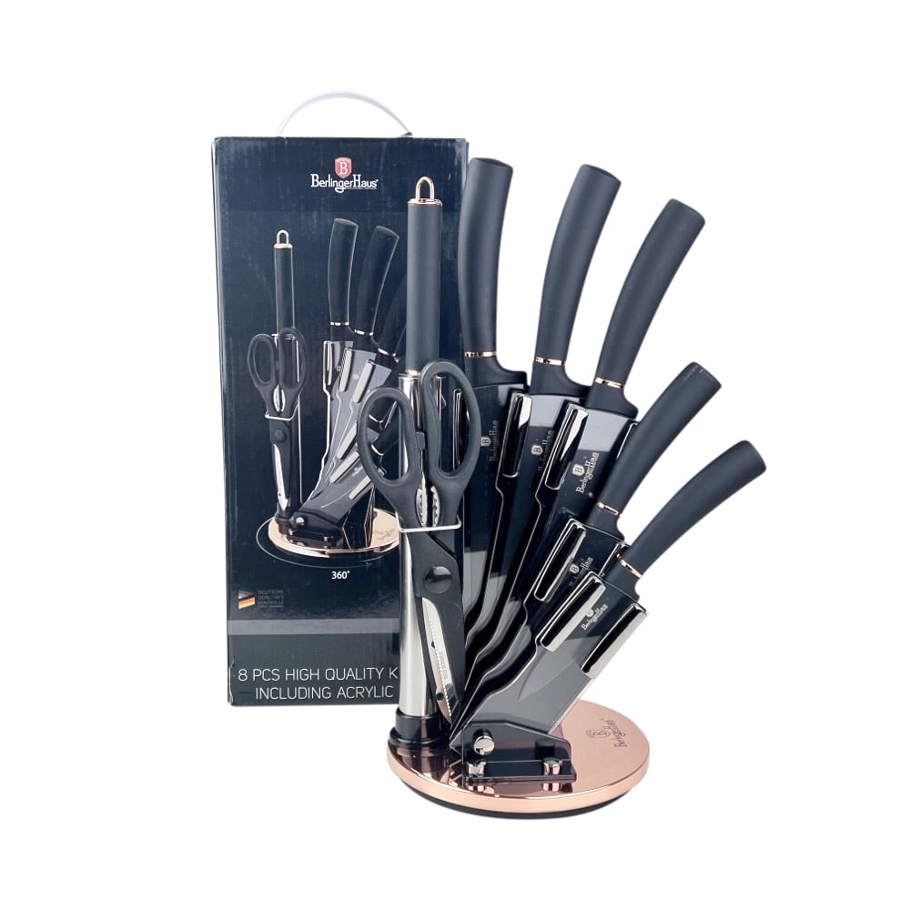 Messer-Set Black & Rose Gold 8-tlg. Edelstahl